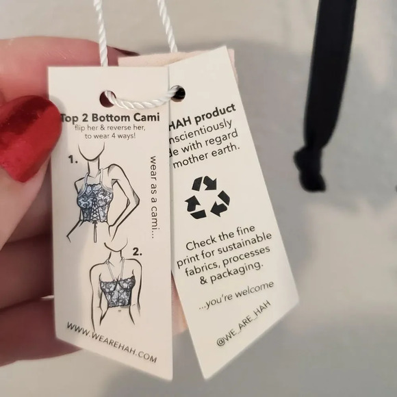 Free People x We Are Hah Top To Bottom Convertible Black Lace Cami XS - Picture 9 of 10